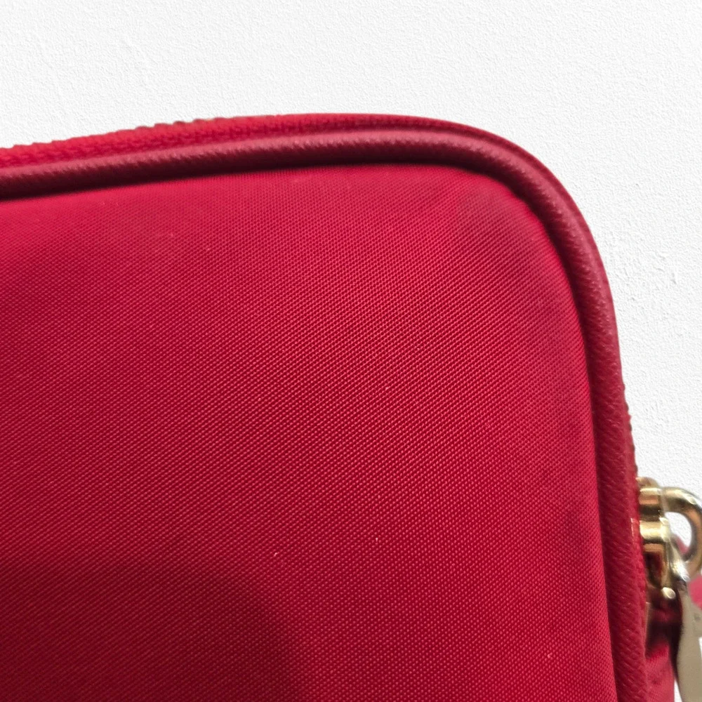 Kate Spade Red Nylon Crossbody Bag Stripe Lining Adjustable Strap Shoulder Purse